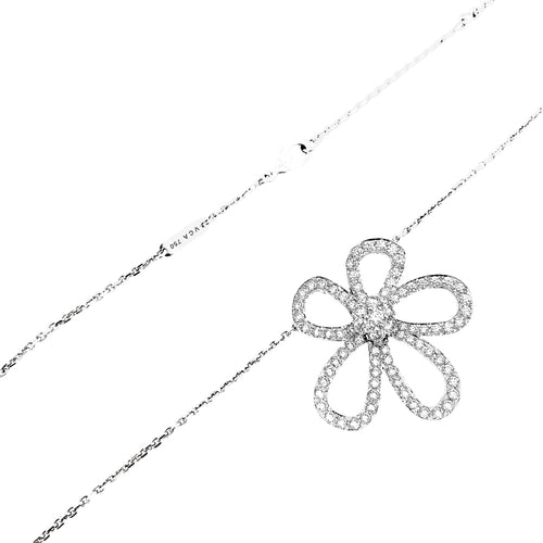 Collier Van Cleef & Arpels Flowerlace - Collier en or blanc et diamants 58 Facettes 35309