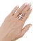 Bague 57 Bague marquise en or jaune 750, diamants taille ancienne et émail bleu 58 Facettes 34675