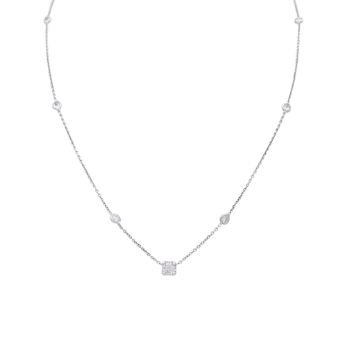 Collier Collier en or blanc 750 et diamants taille brillant 58 Facettes 32520