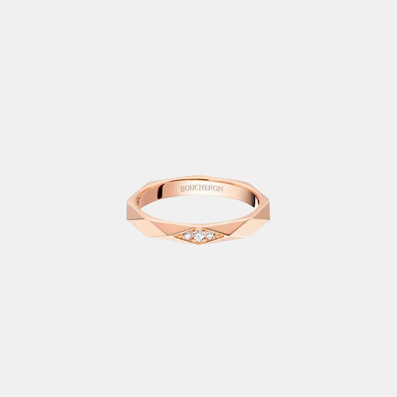 Bague Facette Or rose Diamant 0.02ct