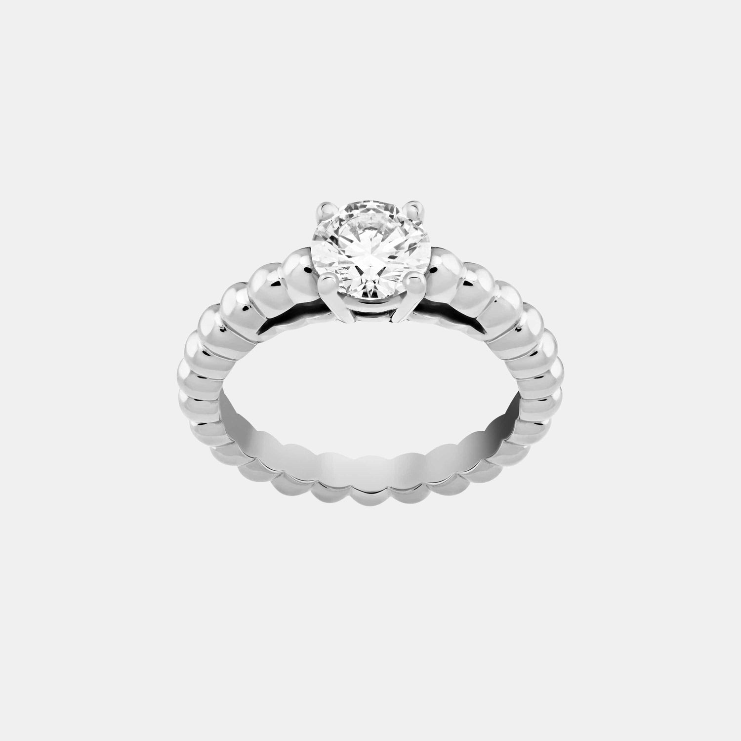 Bague Perlée Or blanc Diamant 1ct
