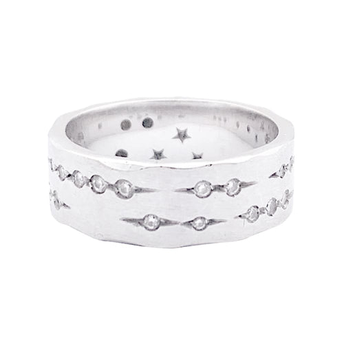 Bague 50 H.Stern Code - Bague bandeau en or blanc 750 sertie de diamants 58 Facettes 33586