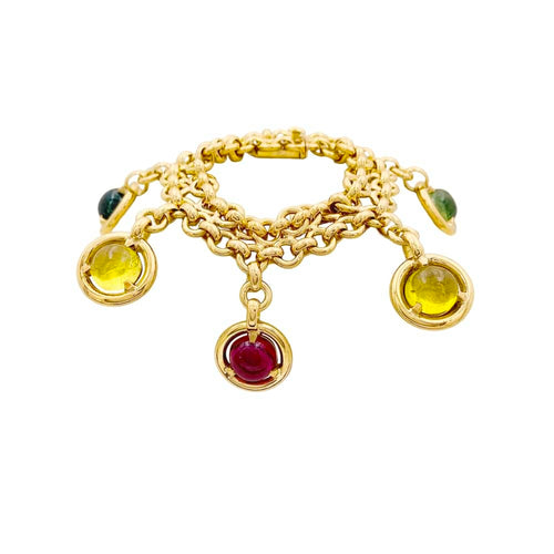 Bracelet Bracelet or jaune, tourmalines de couleur. 58 Facettes 34897
