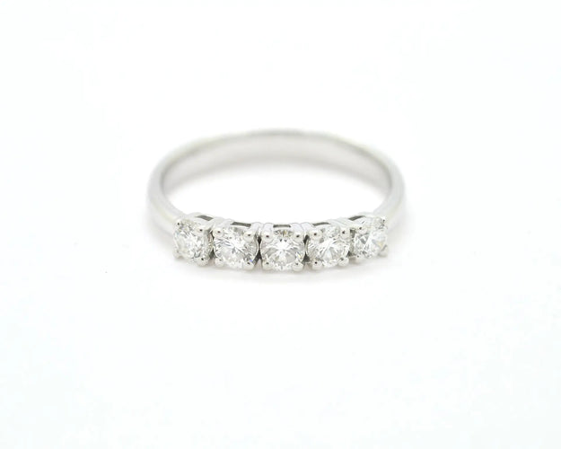 Bague Bague rivière en or blanc 18 ct avec diamant 0,90 ct 58 Facettes 11827