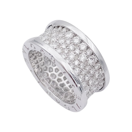 Bague 53 Bulgari B.Zero1 - Bague bandeau en or blanc pavée de diamants 58 Facettes 33171