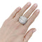 Bague 55 Bague cocktail pavée de diamants en or blanc 750 58 Facettes 35185