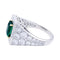 Bague 53 Bague en platine avec émeraude et diamants 58 Facettes 32224