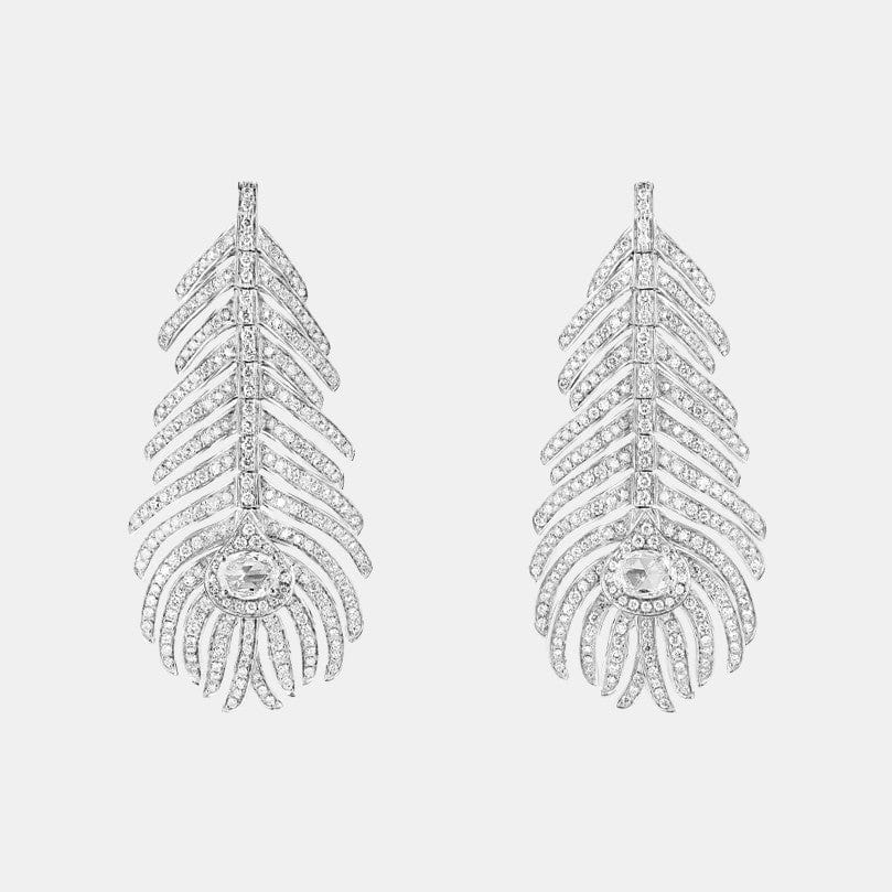Boucles d'oreilles Plume de Paon Or blanc Autre 