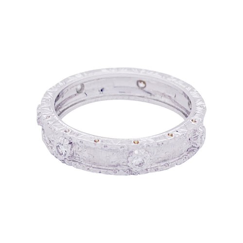Bague 56 Buccellati Macri Capri Eternelle - Bague en or blanc et diamants 58 Facettes 33656