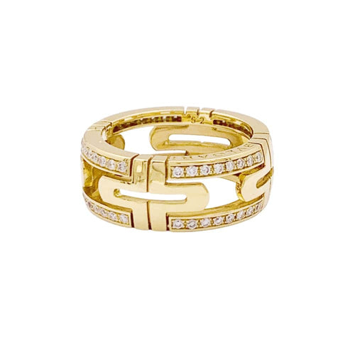 Bague 52 Bulgari Parentesi - Bague en or jaune et diamants 58 Facettes 35005