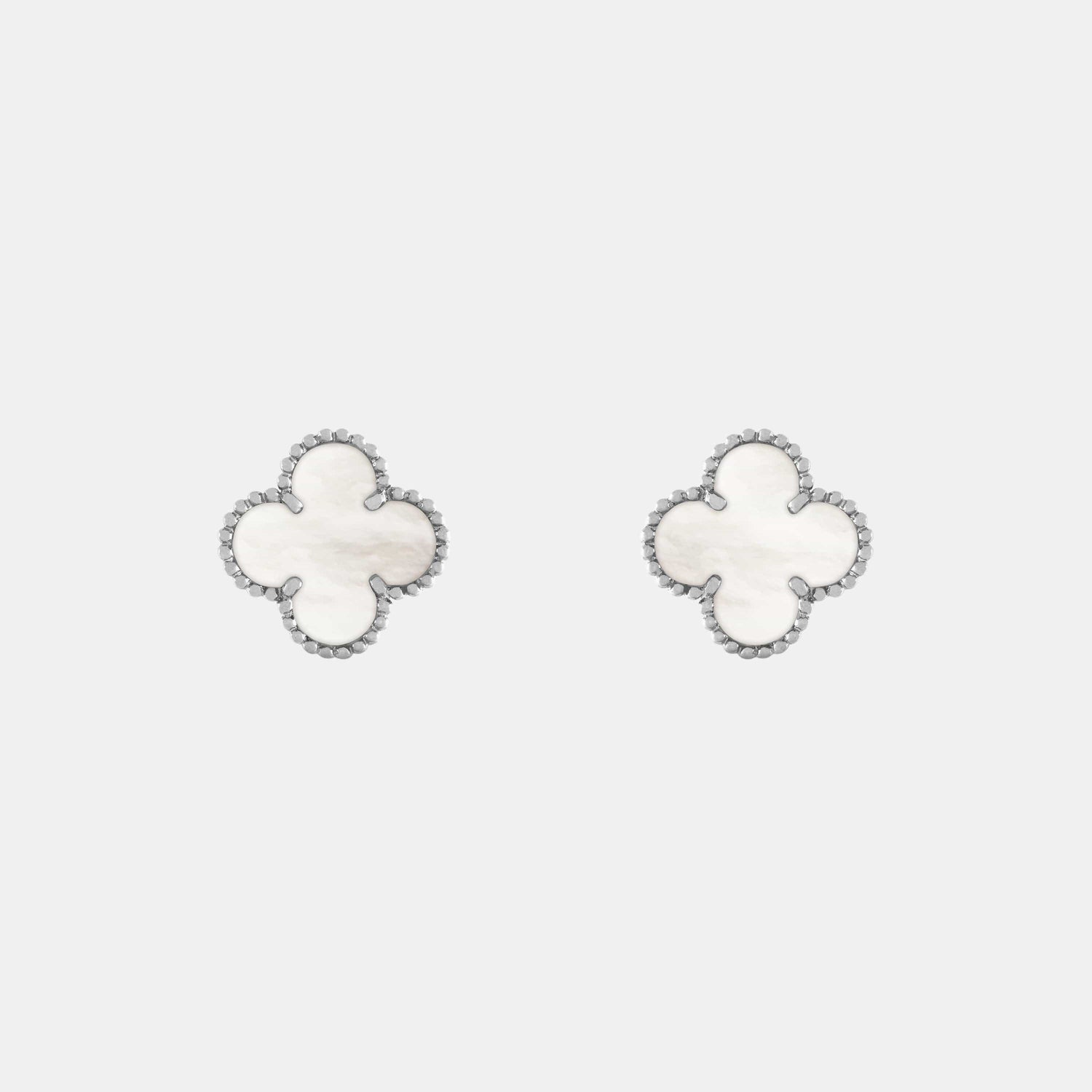 Boucles d'oreilles Vintage Alhambra Or blanc Perle 