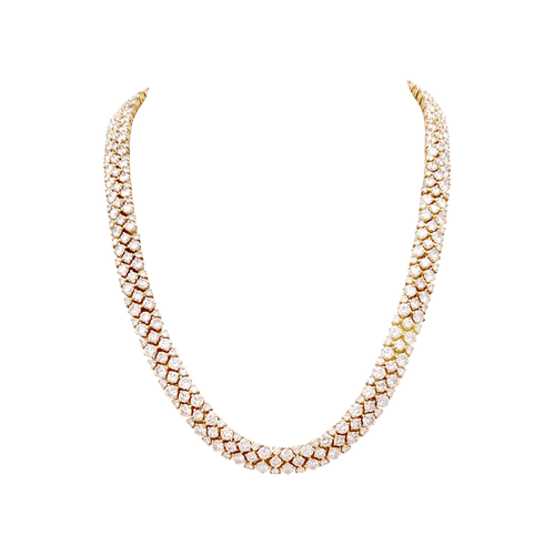 Collier Collier rivière en or jaune 750 et diamants taille brillant 58 Facettes 34168