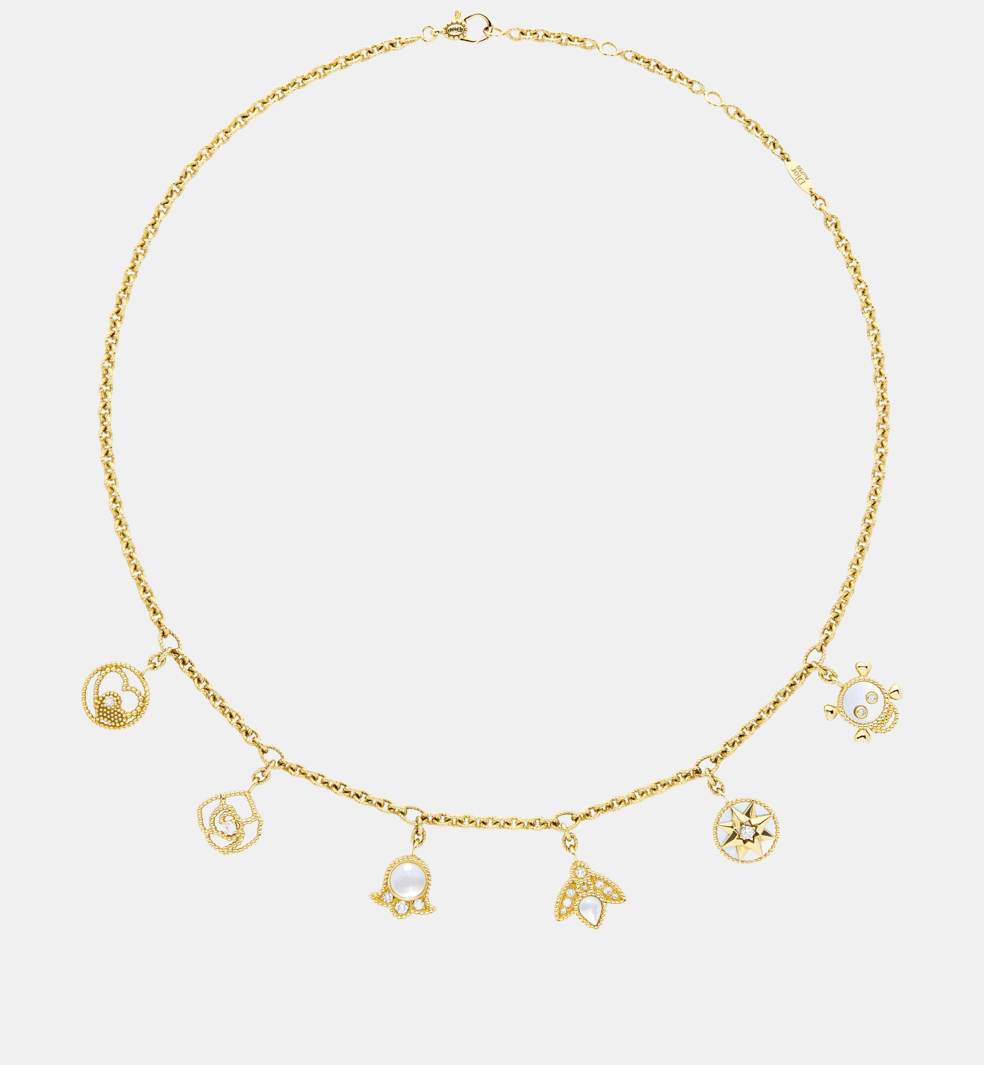 Collier Rose des Vents Or jaune Diamant 0.35 ct