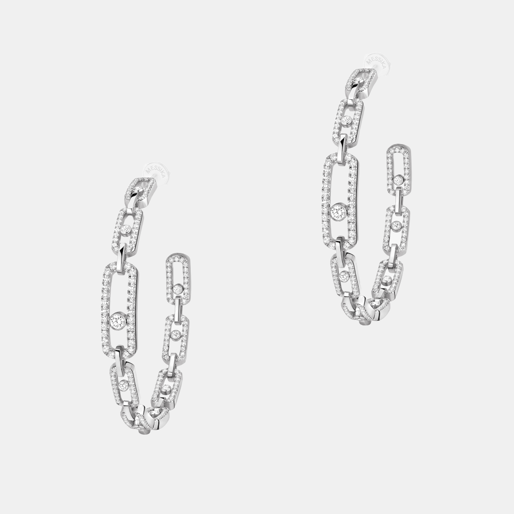 Boucles d'oreilles Move Link MM Or blanc Diamant 2.12ct