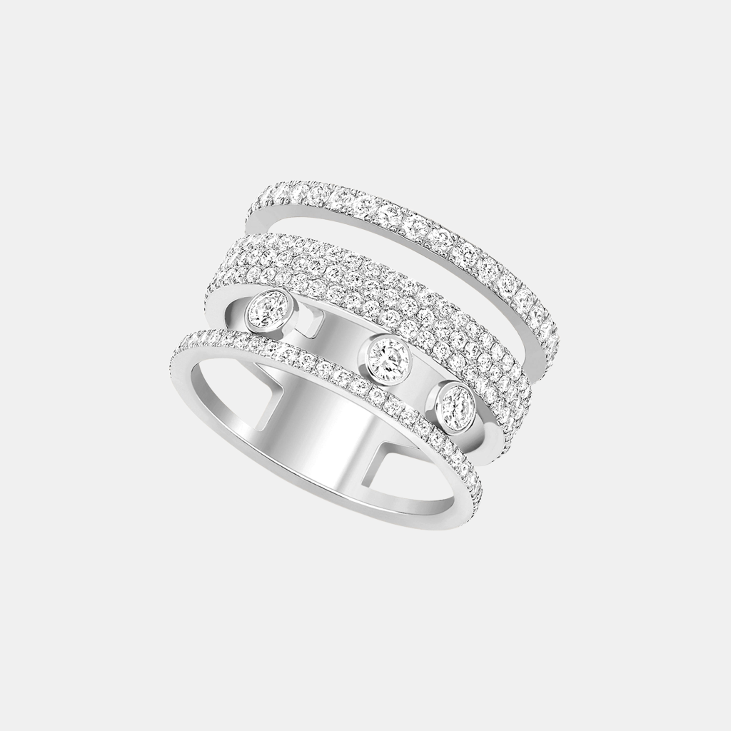 Bague Move Romane Pavé LM Or blanc Diamant 1ct
