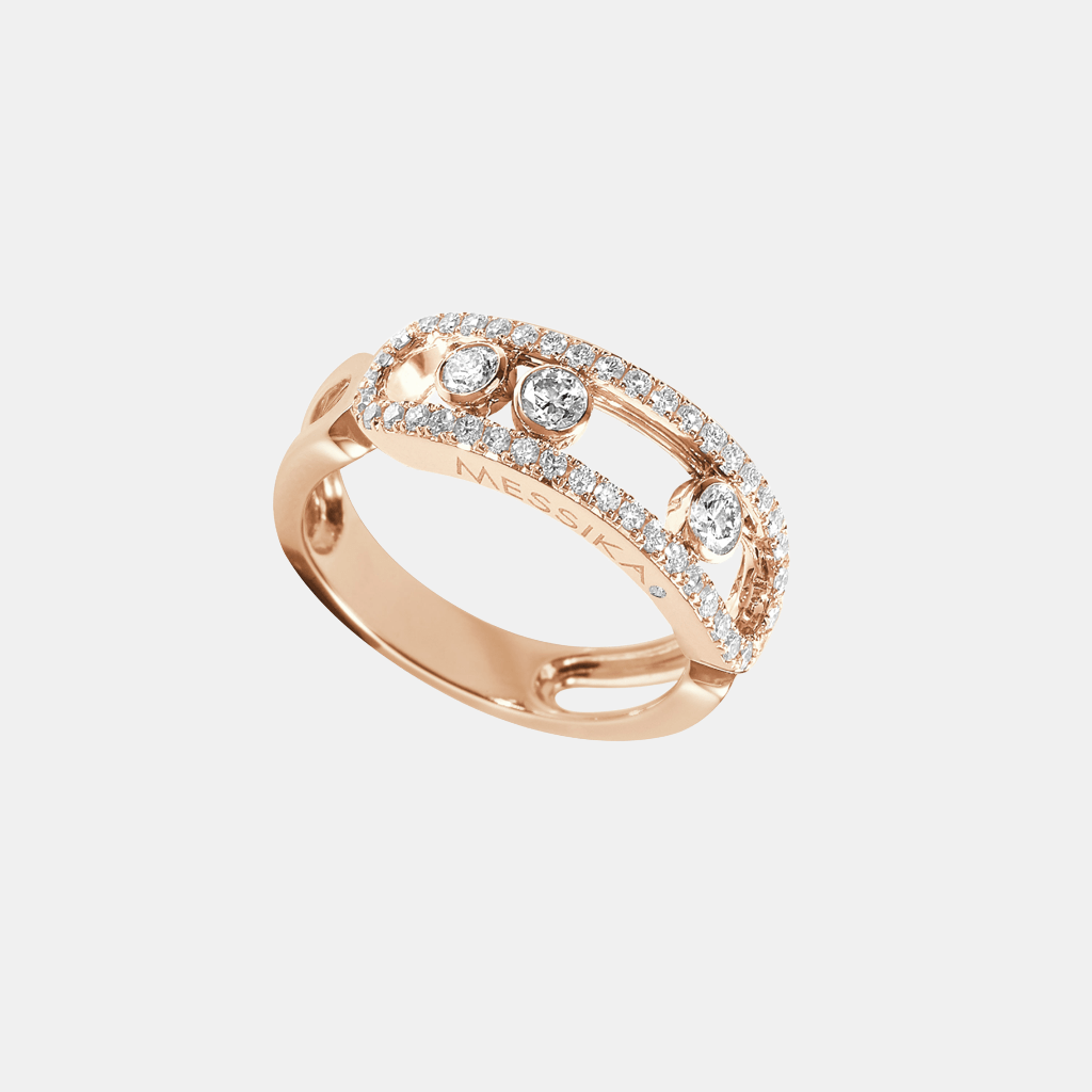 Bague Move Classique Pavé Or rose Diamant 0.08ct