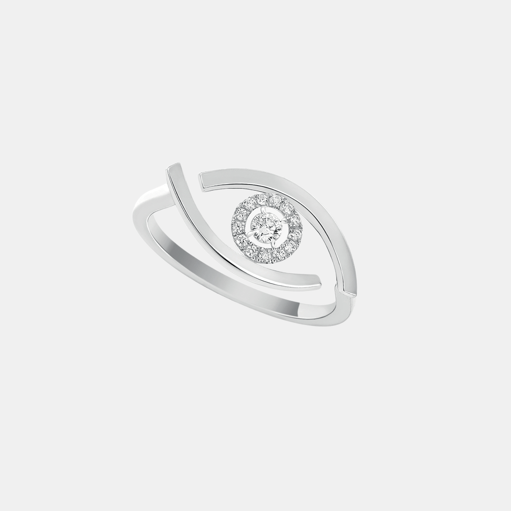 Bague Lucky Eye Or blanc Diamant 0.08ct