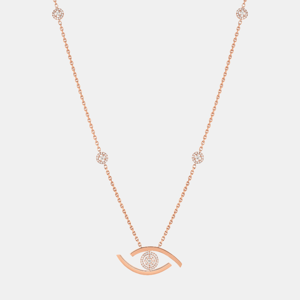 Collier Lucky Eye Or rose Diamant 0.03ct