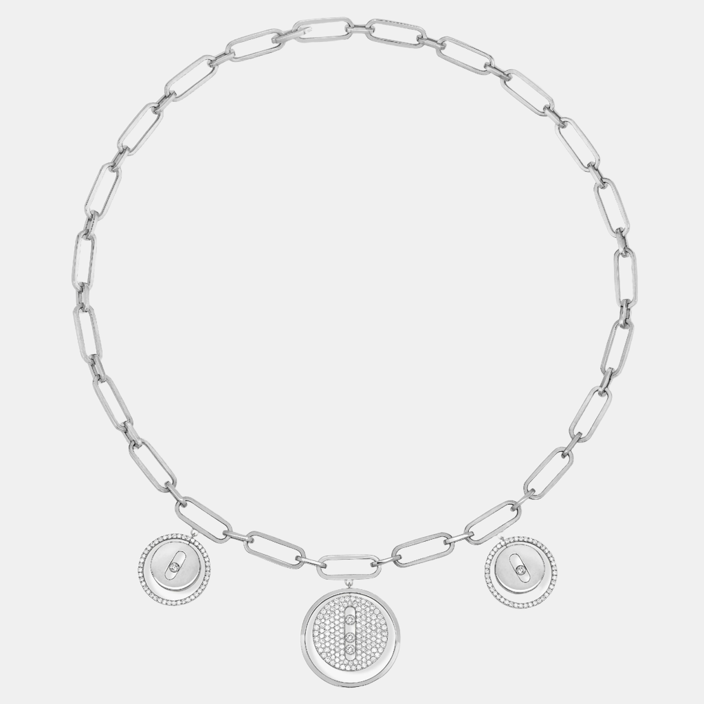 Collier Lucky Move Charms Or blanc Diamant 1.05ct