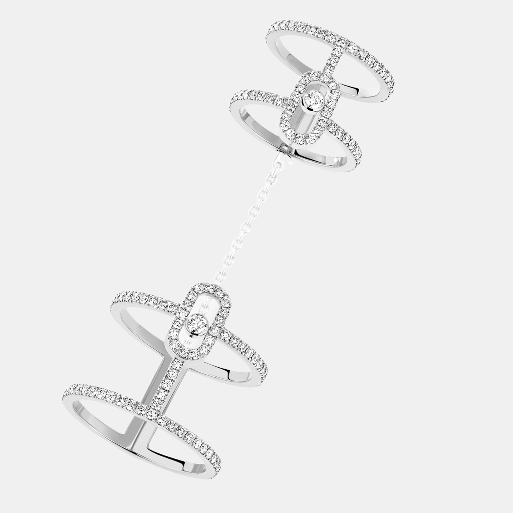 Bague Move Uno Double Or blanc Diamant 0.95ct