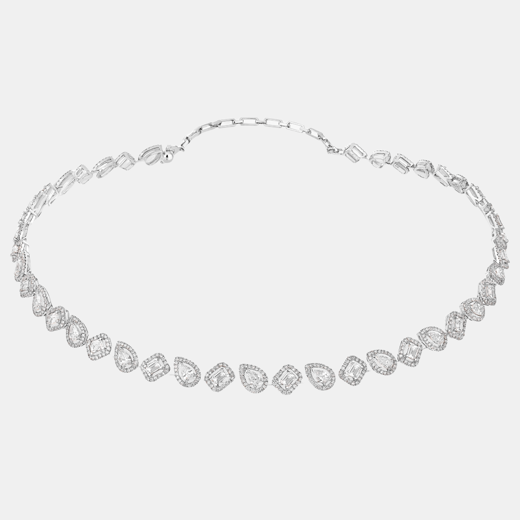 Collier My Twin Rivière Or blanc Diamant 0.15ct