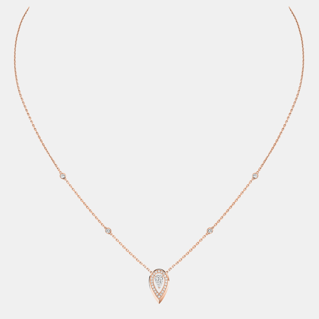 Collier Fiery Or rose Diamant 0.1ct