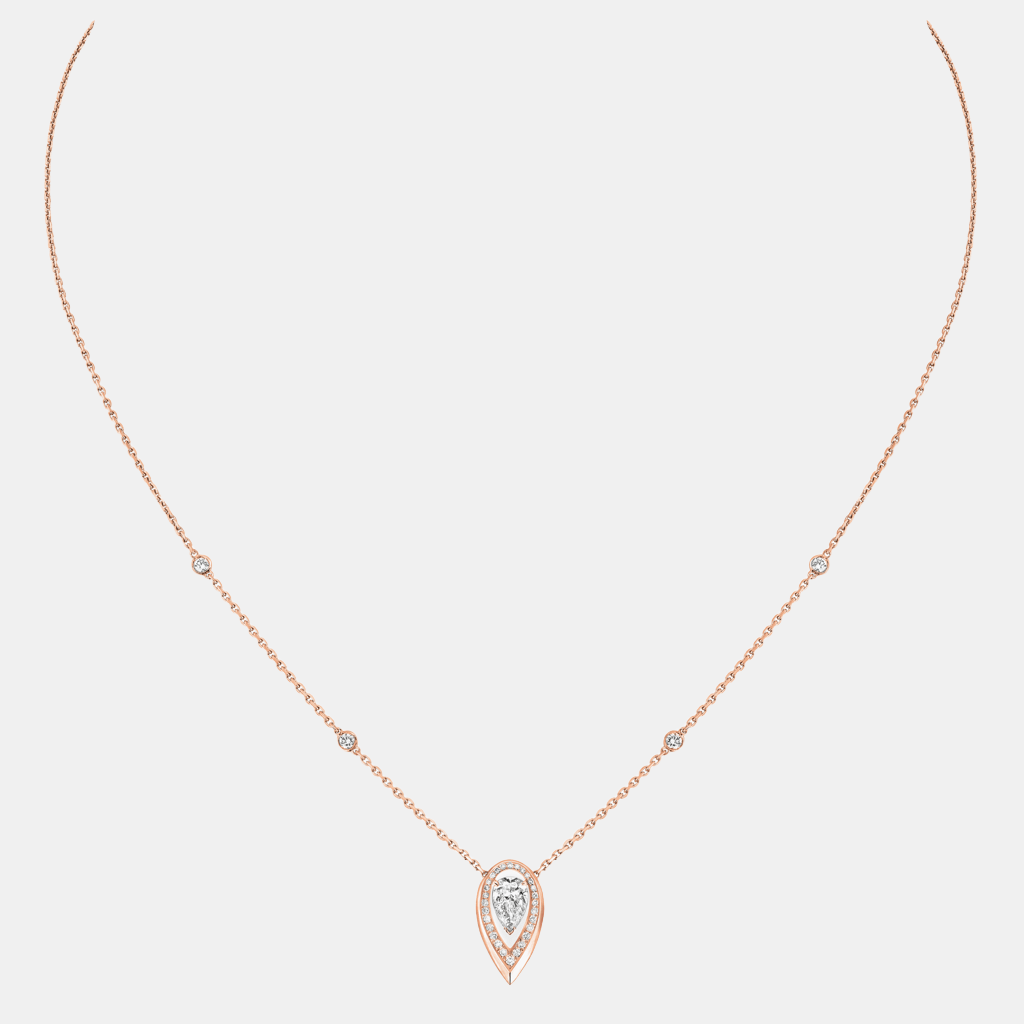 Collier Fiery Or rose Diamant 0.25ct