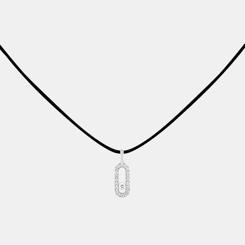 Collier Messika CARE(S) Pavé Or blanc Diamant 0.09ct