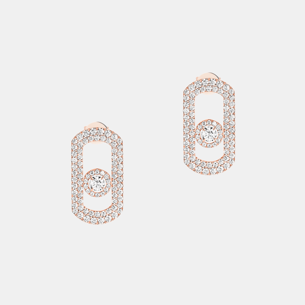Boucles d'oreilles So Move Pavé Or rose Diamant 1.3ct