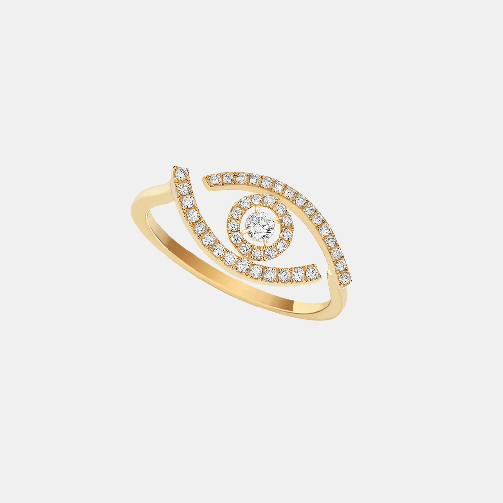 Bague Lucky Eye Pavé Or jaune Diamant 0.22ct