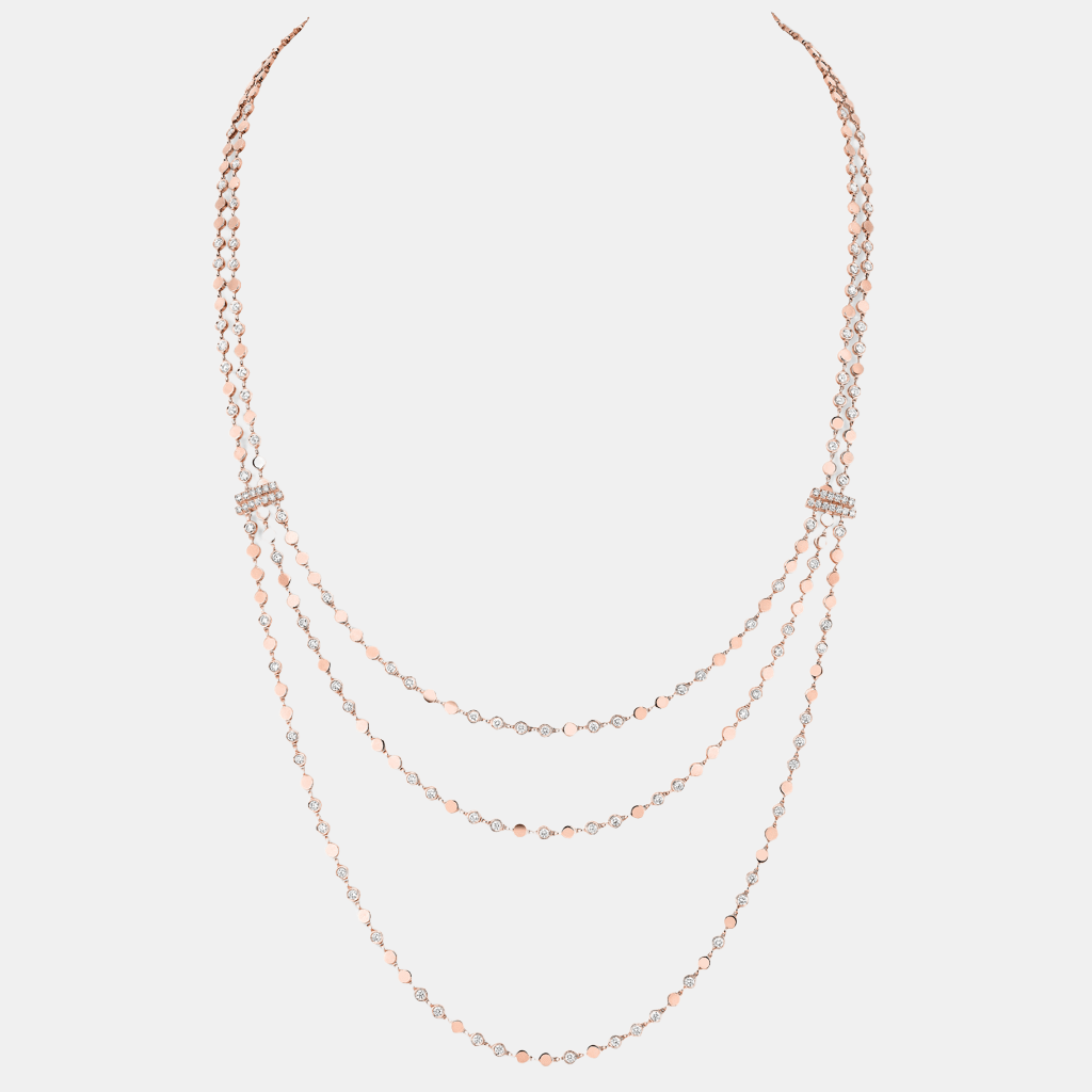 Collier D-Vibes Multi Rangs Or rose Diamant 4.9ct