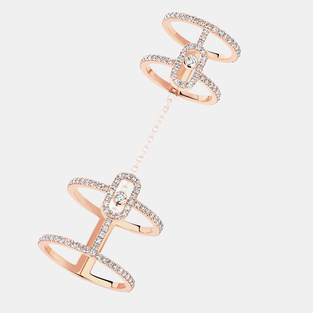 Bague Move Uno Double Or rose Diamant 0.95ct