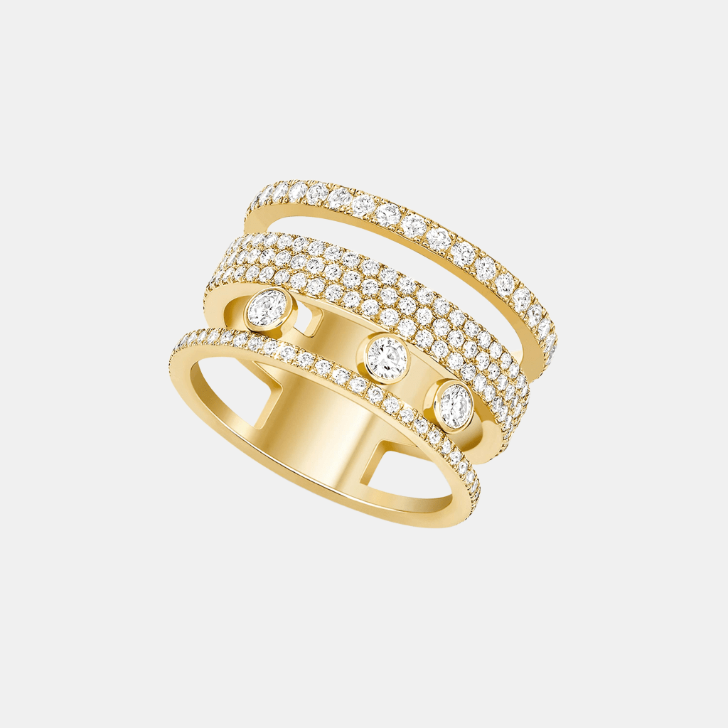 Bague Move Romane Pavé LM Or jaune Diamant 1ct