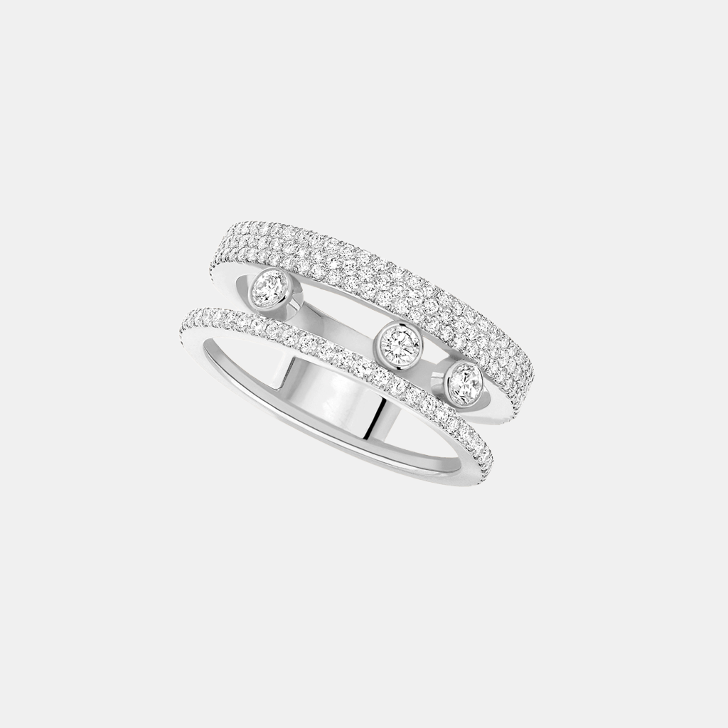 Bague Move Romane Pavé Or blanc Diamant 0.65ct