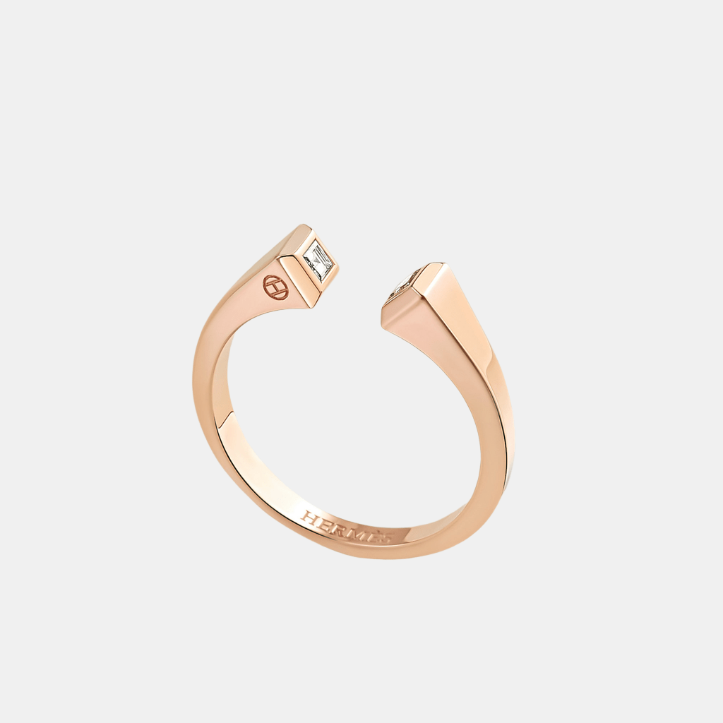 Bague Clou de forge Petit modèle Or rose Diamant 0.1 ct