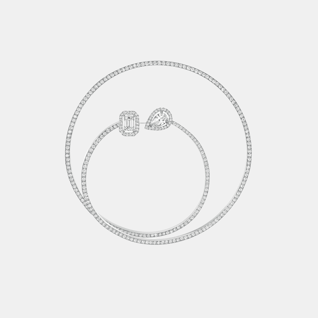 Boucles d'oreilles My Twin Or blanc Diamant 0.1ct