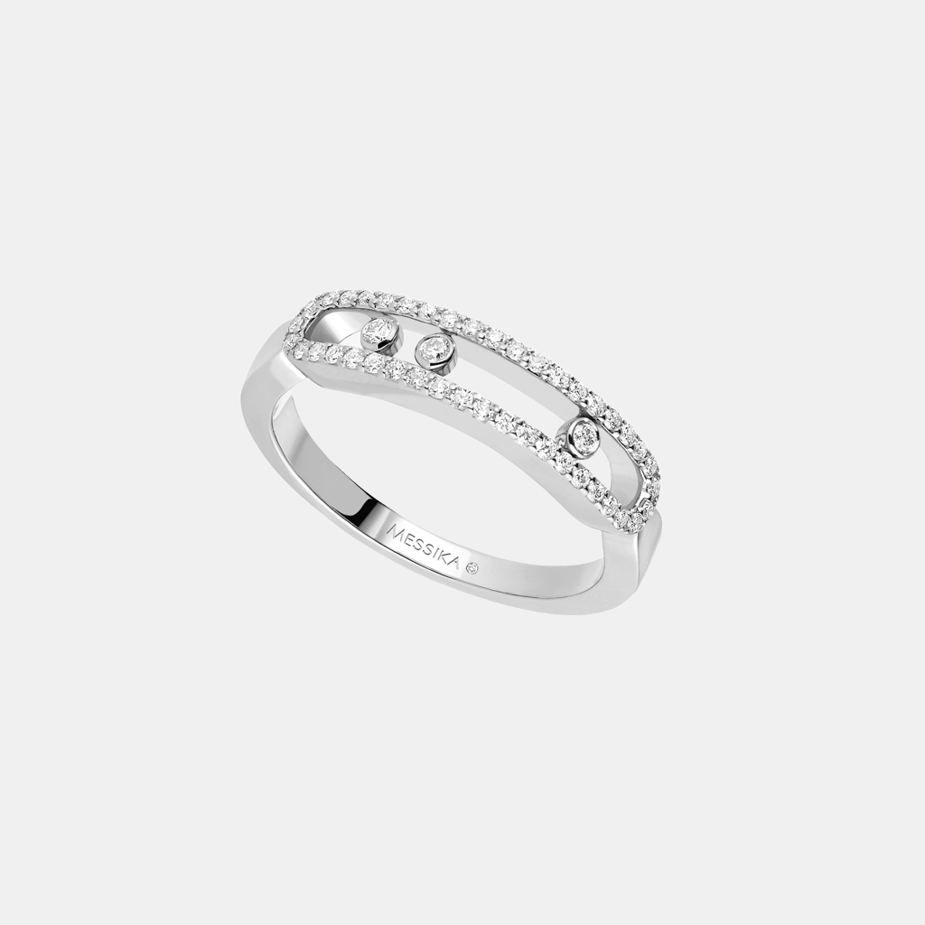 Bague Baby Move Pavé Or blanc Diamant 0.25ct