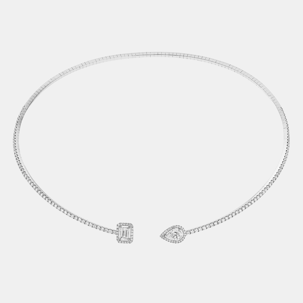 Collier My Twin Or blanc Diamant 0.4ct