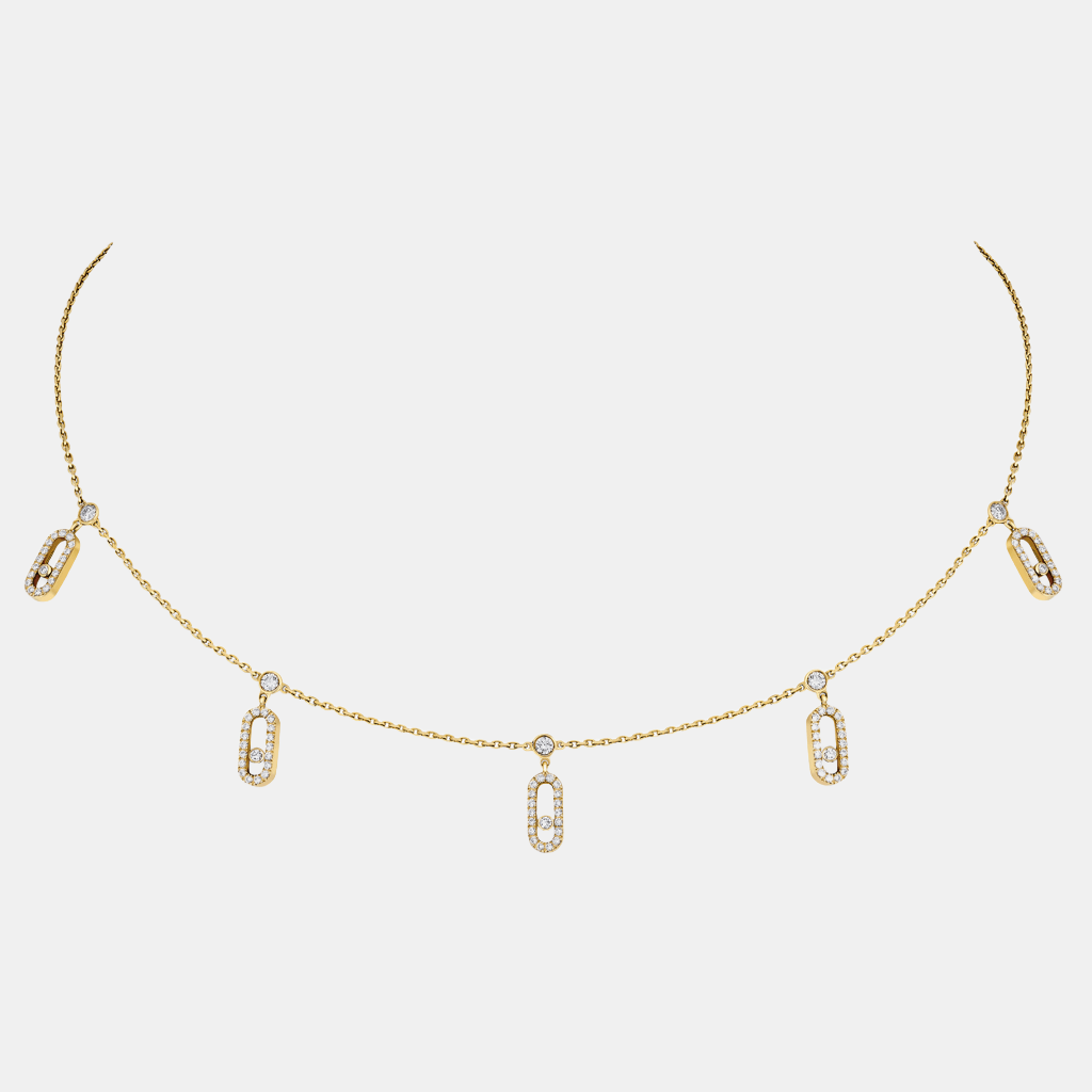 Collier Move Uno Pavé Pampille Or jaune Diamant 0.61ct