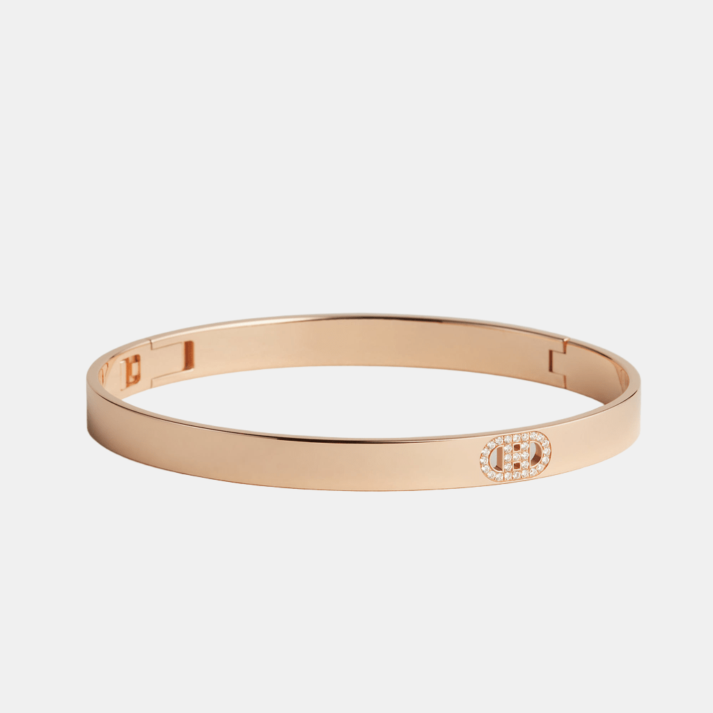 Bracelet H d'Ancre Petit modèle Or rose Diamant 0.07 ct