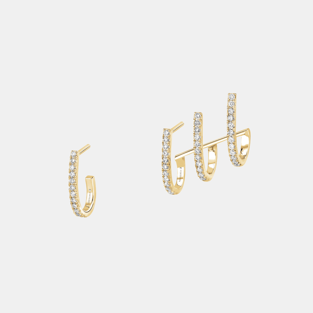 Boucles d'oreilles Gatsby Multi-Créoles Or jaune Diamant 0.22ct