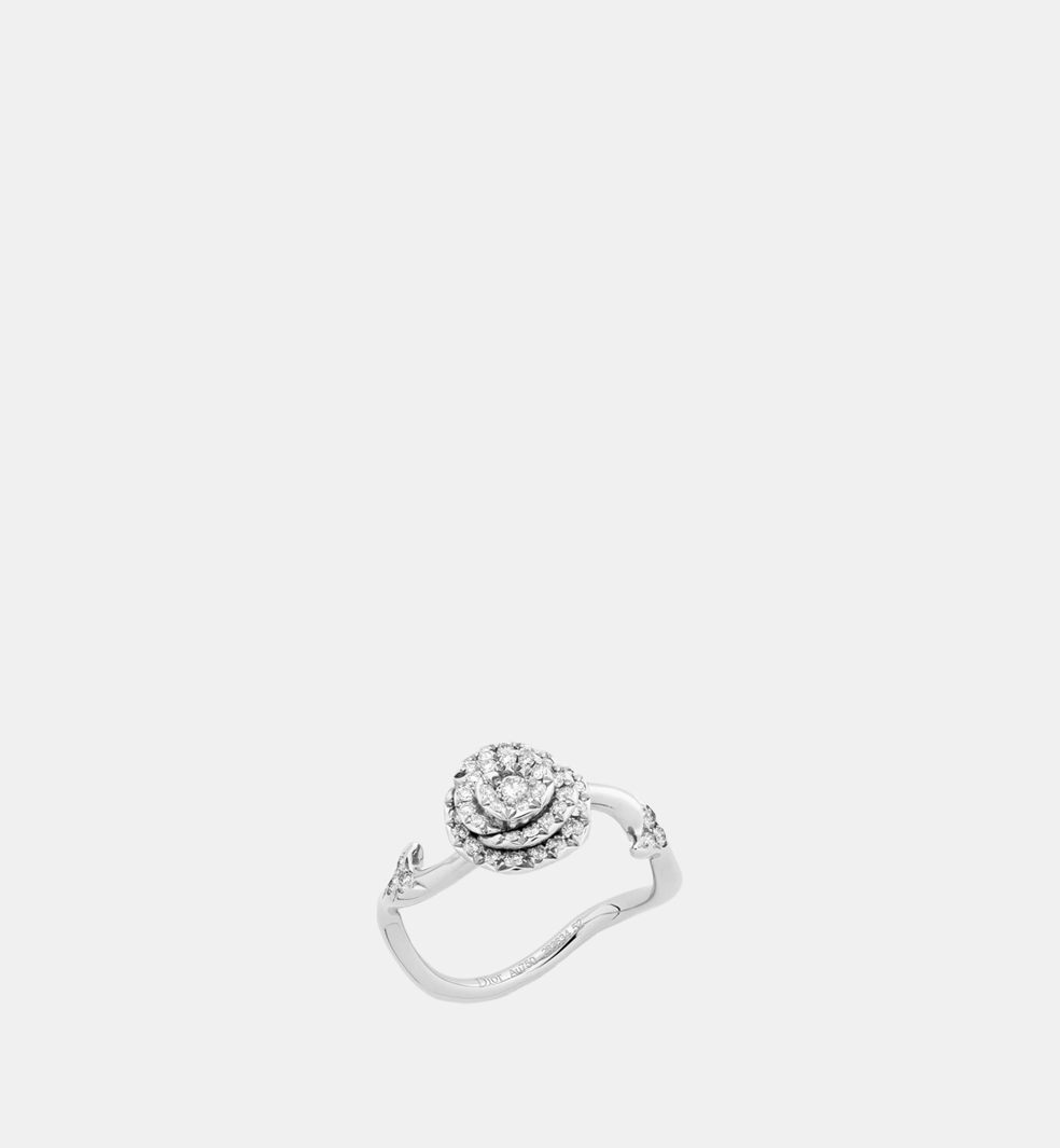 Bague Rose Dior Couture Or blanc Diamant 0.30 ct