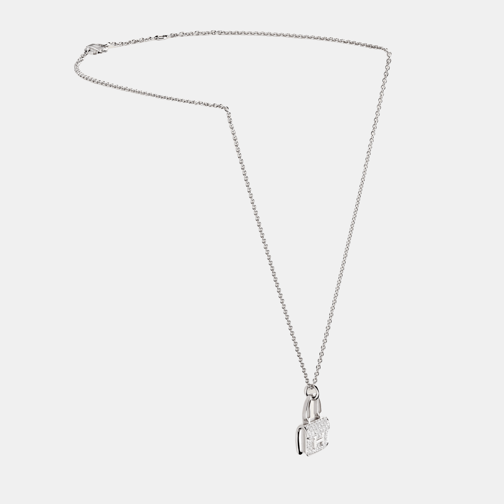 Pendentif Constance Or blanc Diamant 0.44 ct
