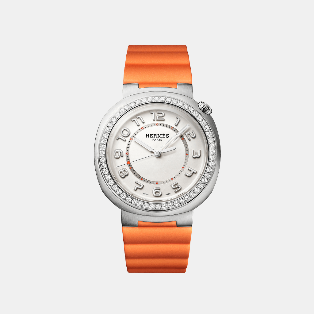 Montre Hermès cut Grand modèle, 36 mm Mécanique Acier Diamant 0.834 ct