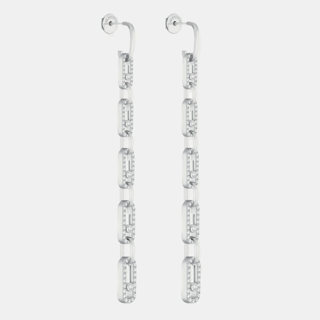 Boucles d'oreilles Move Link Multi  Or blanc Diamant 1.4ct
