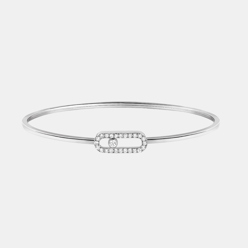 Bracelet Move Uno Pavé Flex MM Or blanc Diamant 0.34ct