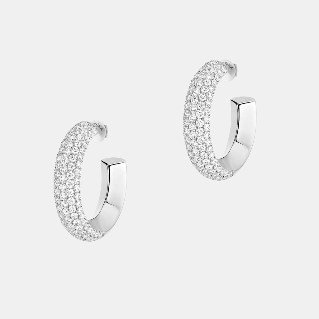 Boucles d'oreilles Divine Enigma SM Or blanc Diamant 3.36ct