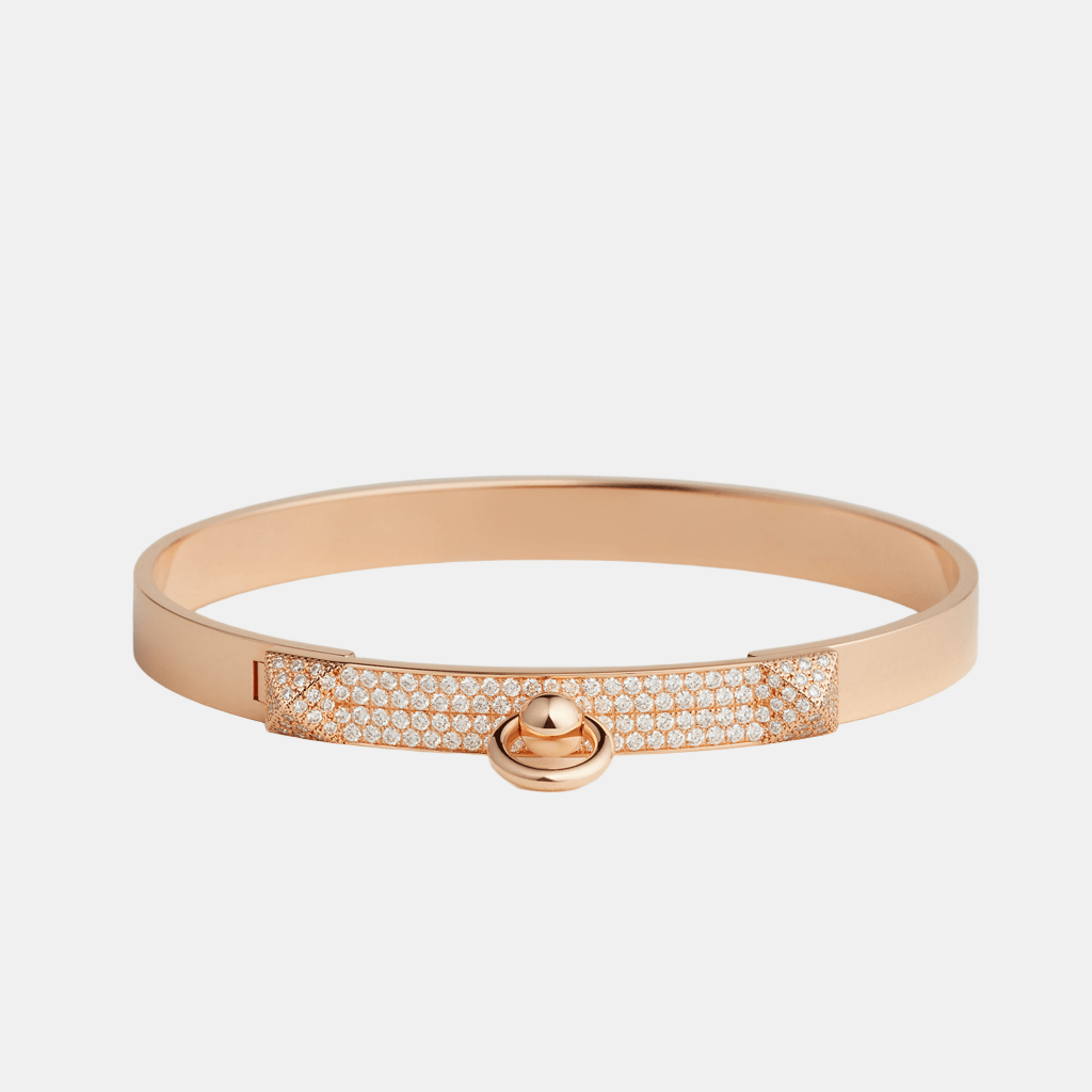 Bracelet Collier de Chien Petit modèle Or rose Diamant 0.91 ct