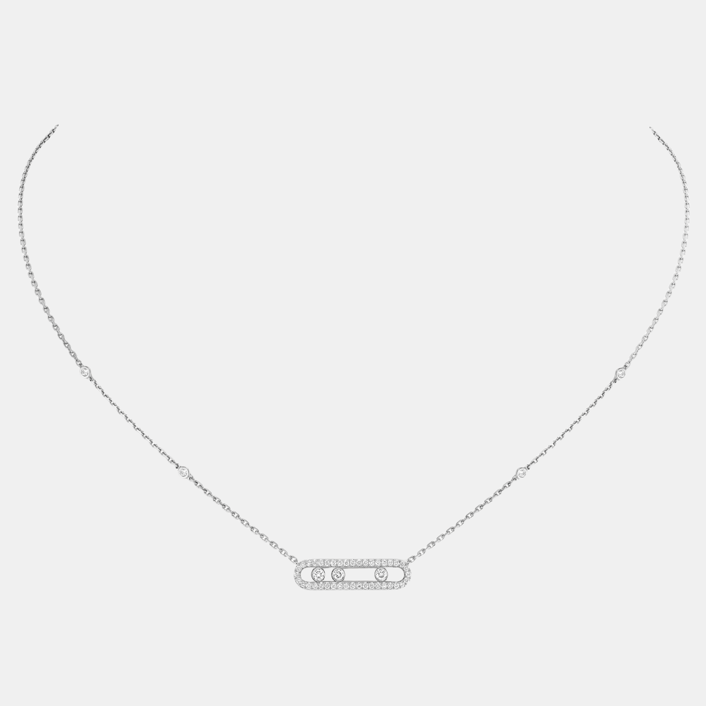 Collier Baby Move Pavé Or blanc Diamant 0.35ct