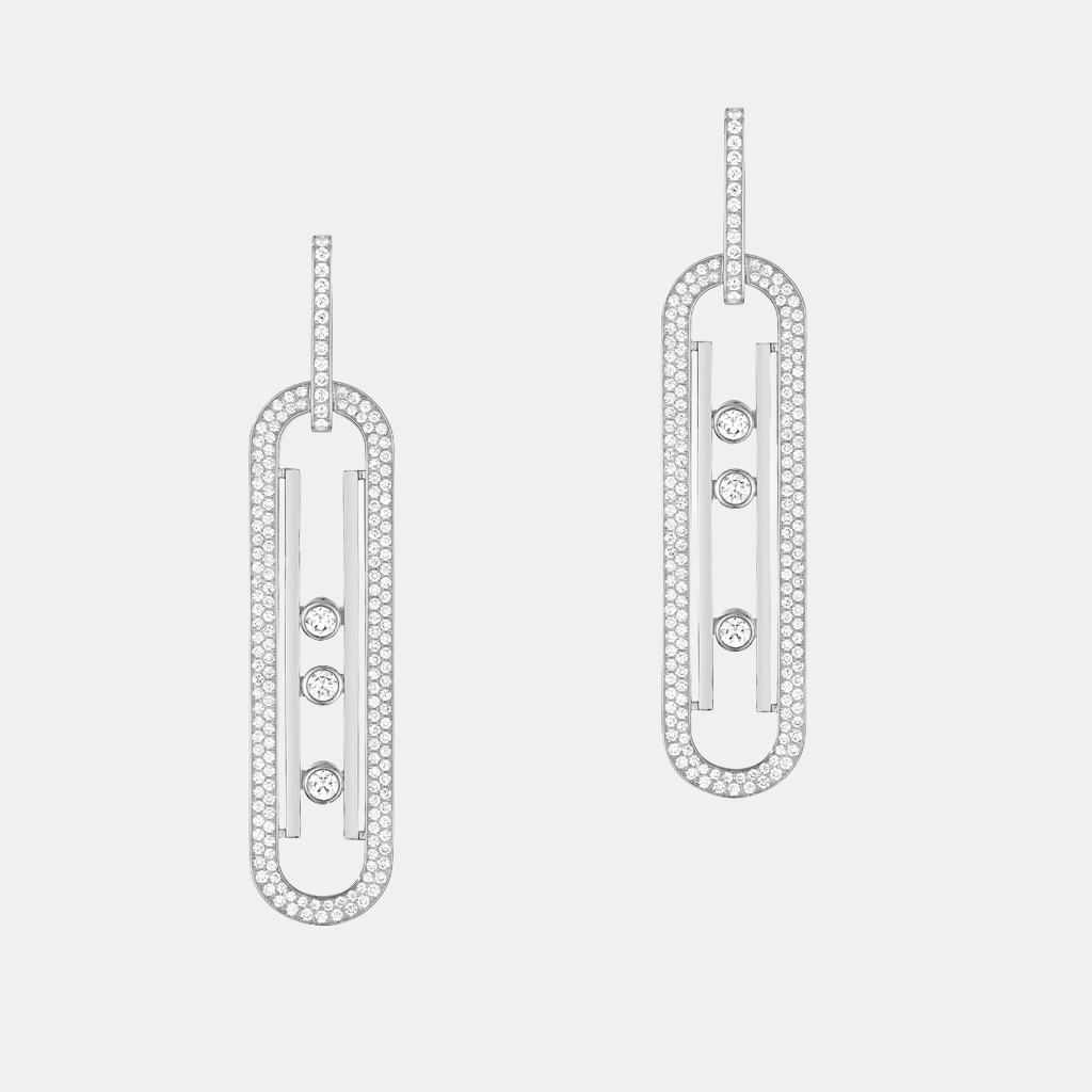 Boucles d'oreilles Move 10th Anniversary XL Or blanc Diamant 2.8ct